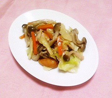 生姜風味のウィンナー入り野菜炒めの画像