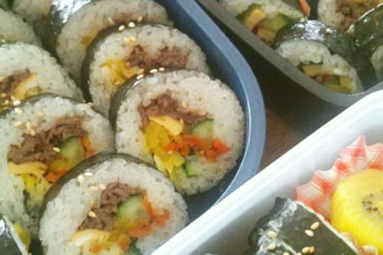 韓国風海苔巻き キンパ弁当 レシピ 作り方 By こりまんまおいしー クックパッド 簡単おいしいみんなのレシピが360万品
