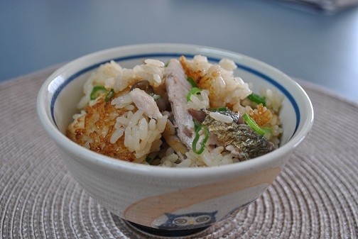 秋刀魚の炊き込み柚子胡椒風味の画像