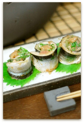 秋刀魚の梅しそ巻き(スチームロースター)