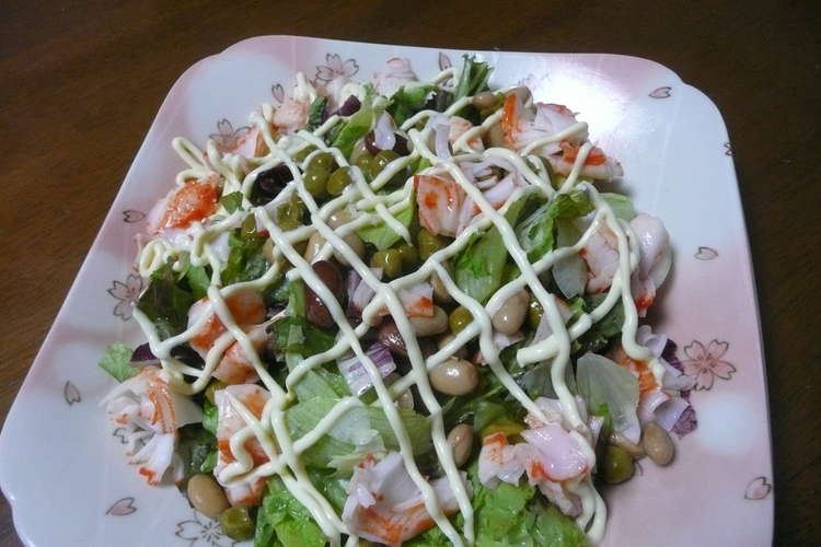 豆ずくし カニカマのサラダ レシピ 作り方 By そねばあば クックパッド 簡単おいしいみんなのレシピが353万品