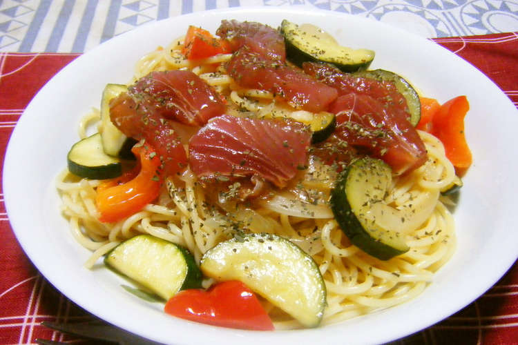 マグロと彩り野菜のレモン風味パスタ レシピ 作り方 By Sindy0922 クックパッド 簡単おいしいみんなのレシピが364万品