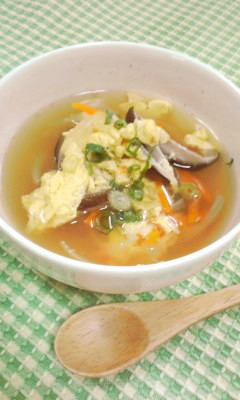 お野菜と卵のあっさりスープの画像