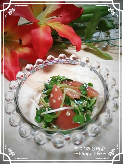 トマトとカイワレのナムル風サラダ♪の画像