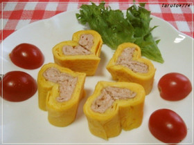 キャラ弁*おかず*ハート卵焼き