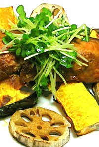 生鮭のヨーグルトみそ漬けと野菜の蒸し物