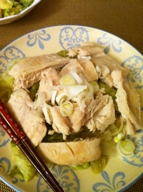 はなまるレシピで:塩鶏レタス