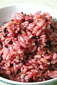 黒米，もちきび，発芽玄米入り胚芽米ごはん