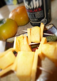 秋の簡単おつまみ・柿とチーズ