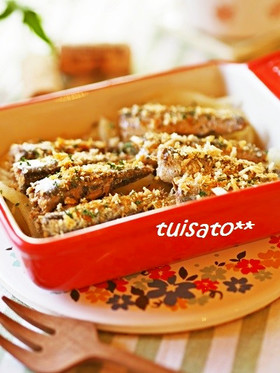 *缶詰でワイン♪サーディンのパン粉焼き*