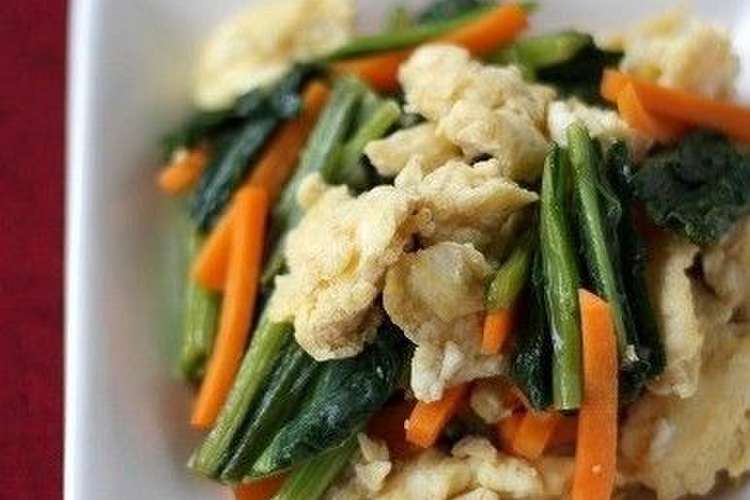 ごま油香る 小松菜と卵の塩炒め レシピ 作り方 By Kt121 クックパッド 簡単おいしいみんなのレシピが366万品