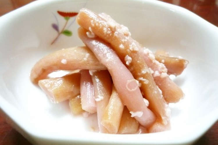 紅ずいきの酢麹漬け 自己流下処理の仕方 レシピ 作り方 By かこ かっちゃん クックパッド 簡単おいしいみんなのレシピが353万品