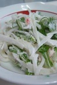 ☆水菜と大根のサラダ☆蟹入りマヨネーズ風味