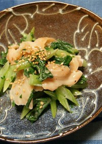 大根菜とスモークサーモンのサラダ