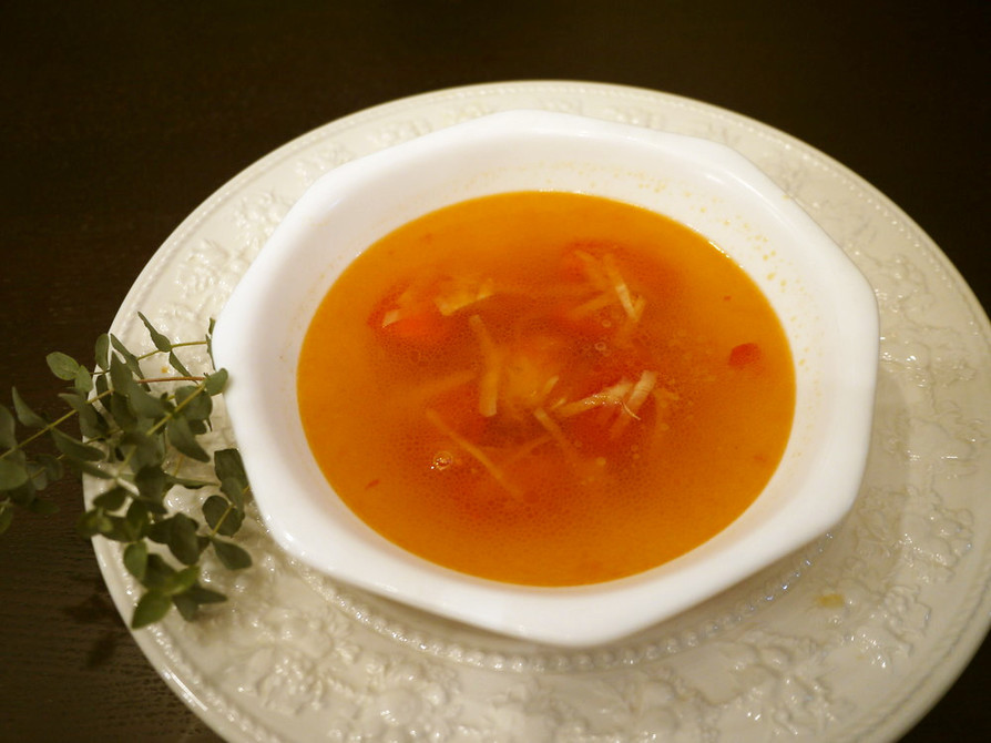 ぽかぽか代謝アップ！生姜とトマトのスープの画像