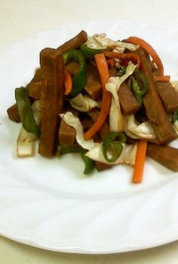 高野豆腐と野菜の焼きそばソースソテー