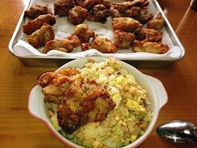 カリジュワッ簡単レモン塩麹鶏唐揚げランチ