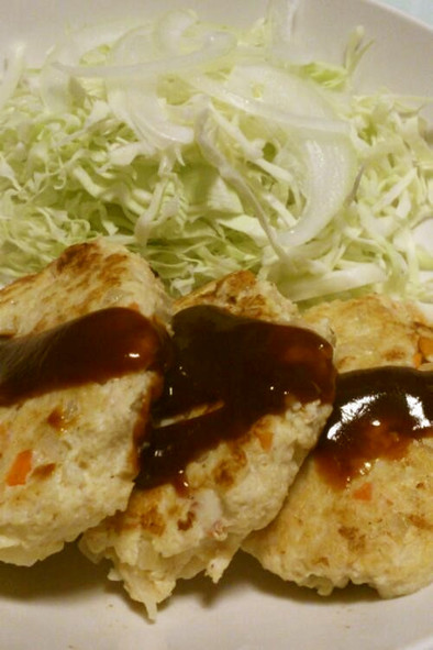 100kcal★ヘルシー豆腐鶏ハンバーグの写真