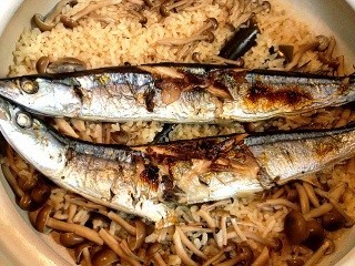 土鍋 ＤＥ 秋刀魚ご飯の画像