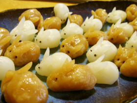 2色うさぎのお月見団子