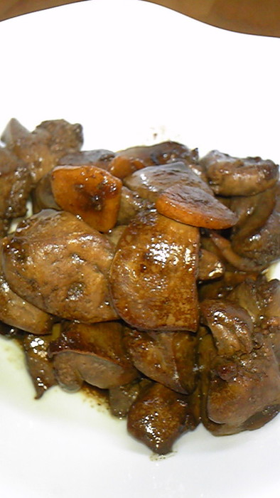 鶏レバーのバルサミコ酢炒めの写真