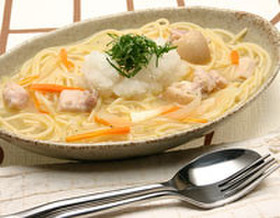 大根おろしと鶏の和風パスタ♪