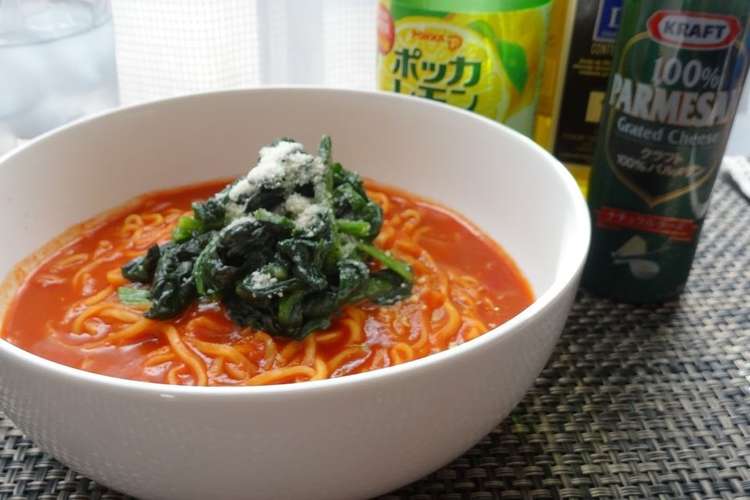 トマトジュースで簡単トマトラーメン レシピ 作り方 By さとこぱんたーに クックパッド 簡単おいしいみんなのレシピが352万品