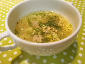 ・・✿水菜のかき玉コンソメスープ✿・・