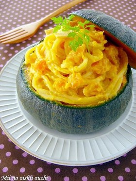 ハロウィン♪坊ちゃんかぼちゃチーズパスタ
