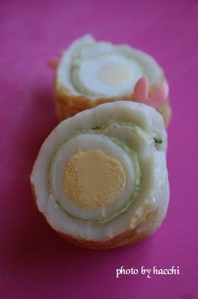 キュウリとうずら卵のちくわくるくる