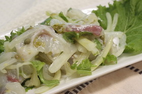 鯛とセロリのマリネサラダ