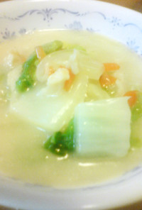 白菜とホタテの朝スープ
