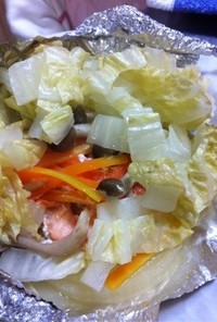白菜たっぷり❤フライパンで鮭のホイル焼き