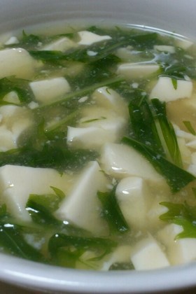 ダイエットに★豆腐と水菜のとろとろスープ