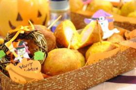 ハロウィン♪パンプキンアメリカンドッグ☆