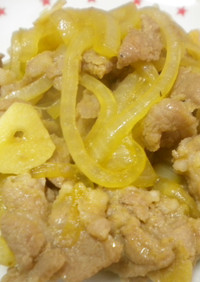 豚肉と玉葱のガーリック炒め