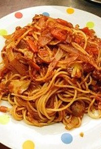 塩麹豚と沢山野菜のイタリア風スパゲティ
