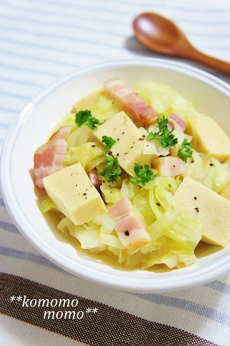 キャベツと高野豆腐のコンソメスープ煮の画像