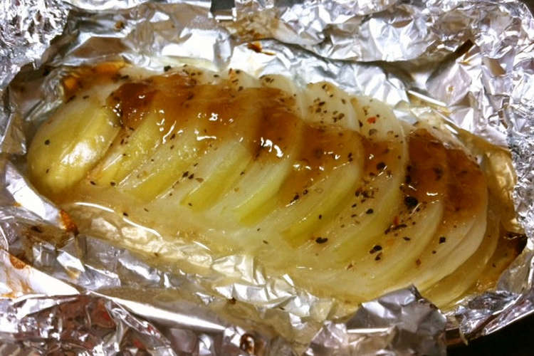 お家で居酒屋メニュー 玉ねぎのホイル焼き レシピ 作り方 By Riesmo クックパッド