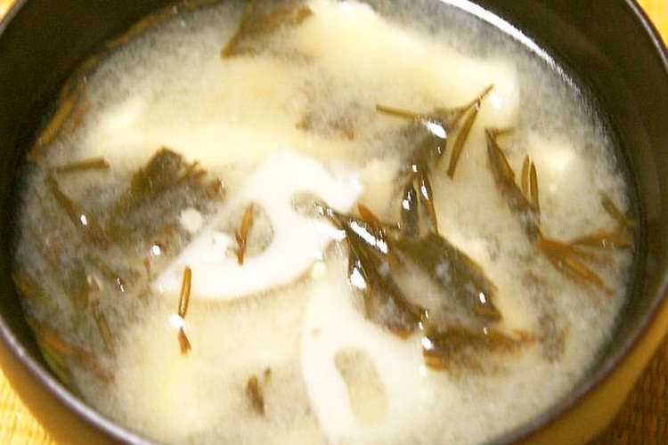 ほくほく蓮根と揚げ アカモクの味噌汁 レシピ 作り方 By Lliachloe クックパッド 簡単おいしいみんなのレシピが361万品
