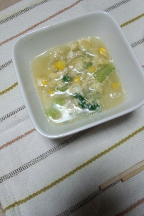 ☆葉もの野菜と卵の中華スープ☆の画像