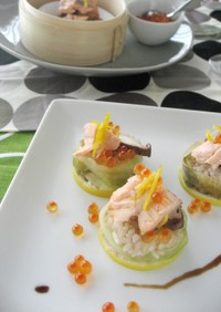ふっくらやわらか鮭のイタリアン太巻き寿司