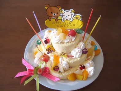 リラックマ☆簡単バースディーケーキの写真