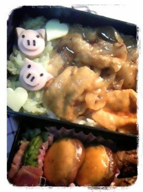 お弁当に豚丼♡の画像
