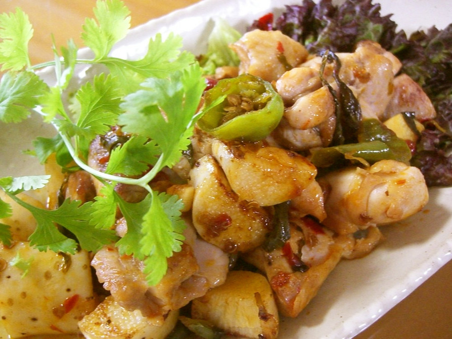 タイ♪鶏と長芋のスィートバジルチリ炒めの画像