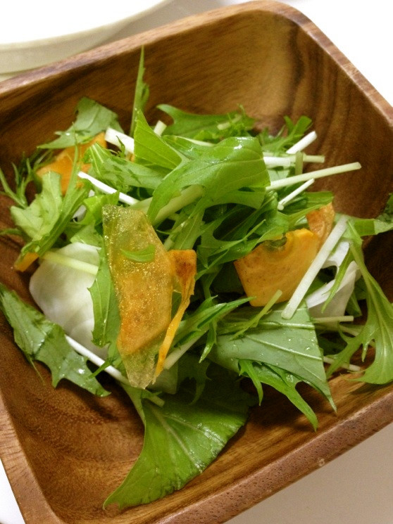 ☆柿 と かぶ と みず菜 の サラダ☆の画像