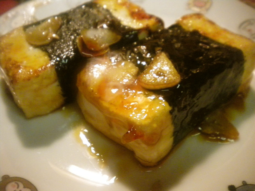 豆腐の海苔巻きガーリックステーキの画像