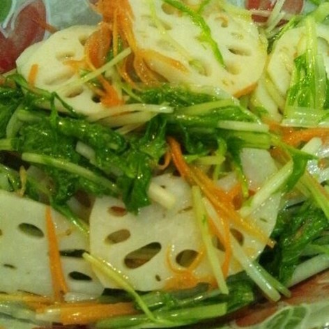 蓮根と水菜のサラダ