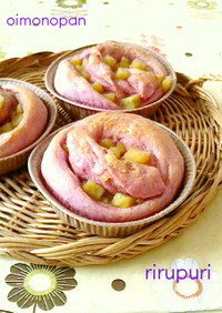 紫芋noメープルおさつパン