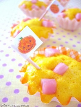 レンジ1分!栗かぼちゃハロウィン蒸しパン